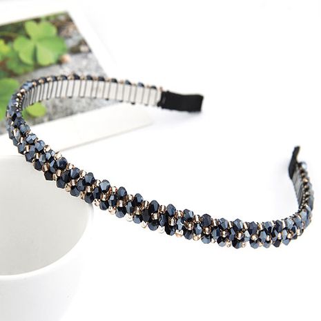 ( sapphire blue ) handmade bead imitated crystal weave headband 209766