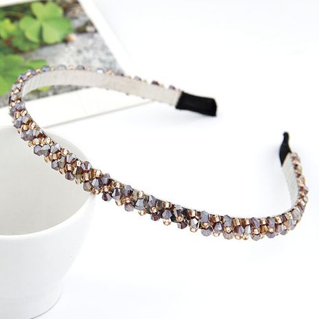 ( Amethyst ) handmade bead imitated crystal weave headband 209768