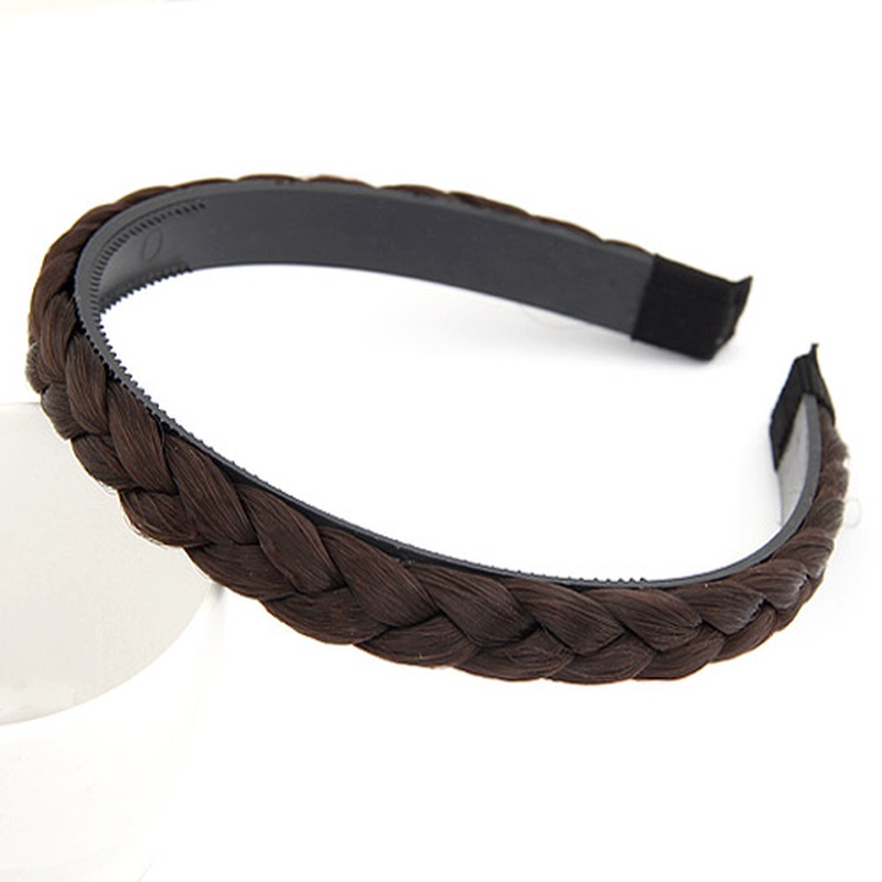  dark coffee  concise handmade weave hair piece headband 205268