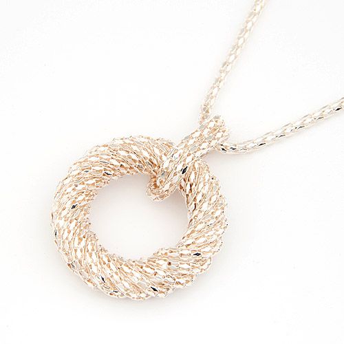  alloyen  Occident concise circle pendant long necklace sweater chain 203745
