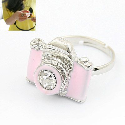 Fashion funny unique camera ring pink 178853