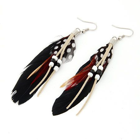 bead unique feather earrings 194711