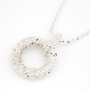  alloy tone  occident Concise circle pendant long necklace sweater chain 203747picture3