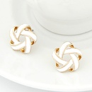 EXQUISITE easy match yarn bead Sweet ear studs white 202608picture3