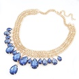 Luxury bright sapphire gem tear drop weave short  necklace 207283picture4