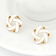 EXQUISITE easy match yarn bead Sweet ear studs white 202608picture4
