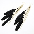 Pretty gem tassel fascinated feather earrings black 200641picture4