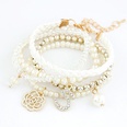 Sweet gem embedded 5 lettes flower easy match multilayer bracelet  white  211256picture3