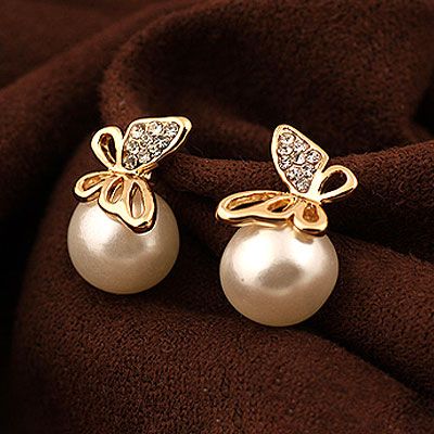 EXQUISITE Sweet the butterfly Beads ear studs 213709