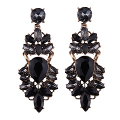 Occident and the United States alloy Rhinestone earring (black) NHJQ6521