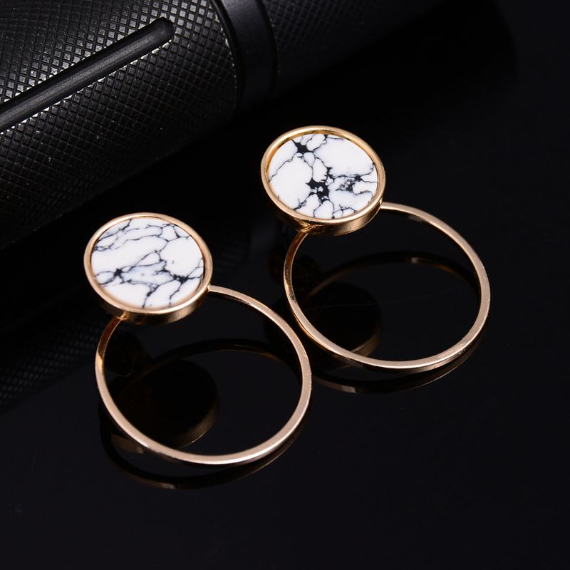 Occident alloy Inlaid precious stones Earrings  triangle  NHBQ0153
