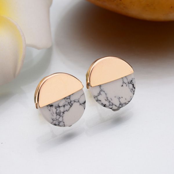Occident alloy Inlaid precious stones Earrings  black  NHBQ0425