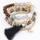 Occident metal imitated crystal beads multilayer bracelet NHNSC3015picture4