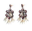 Occident alloy Drill set earring  Red wine  NHQD2278picture1