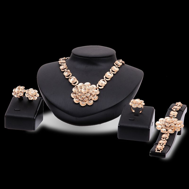 Occident alloy Drill set earring + necklace + Bracelet NHXS0546