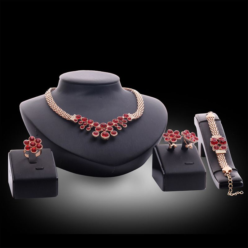 Occident alloy Drill set earring + necklace + Bracelet NHXS0591