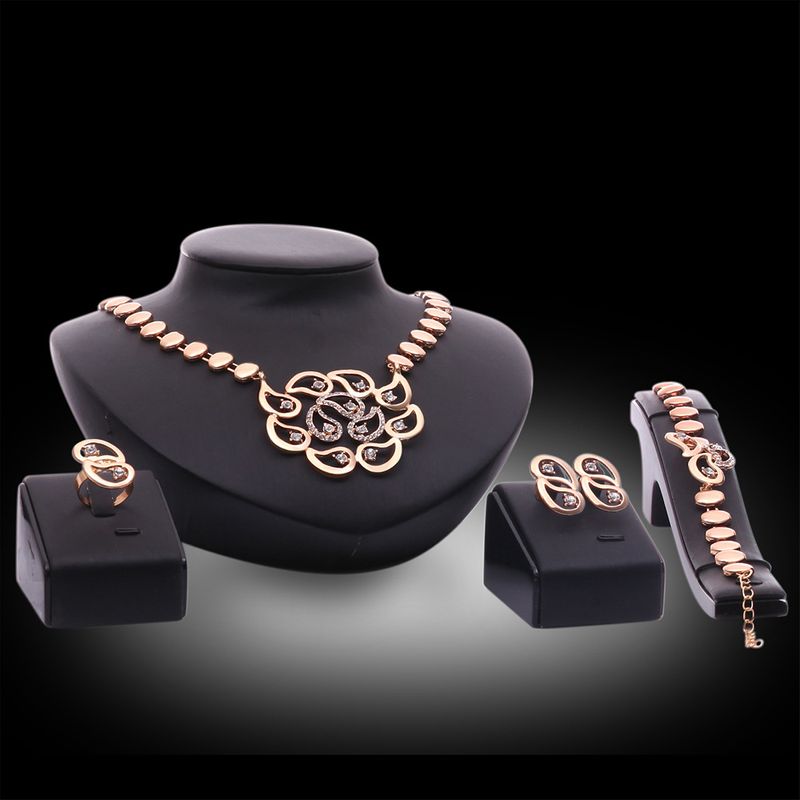 Occident alloy Drill set earring + necklace + Bracelet NHXS0592