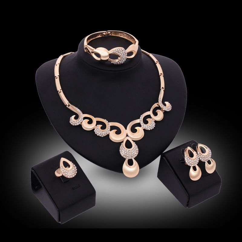 Occident alloy Drill set earring + necklace + Bracelet NHXS0705