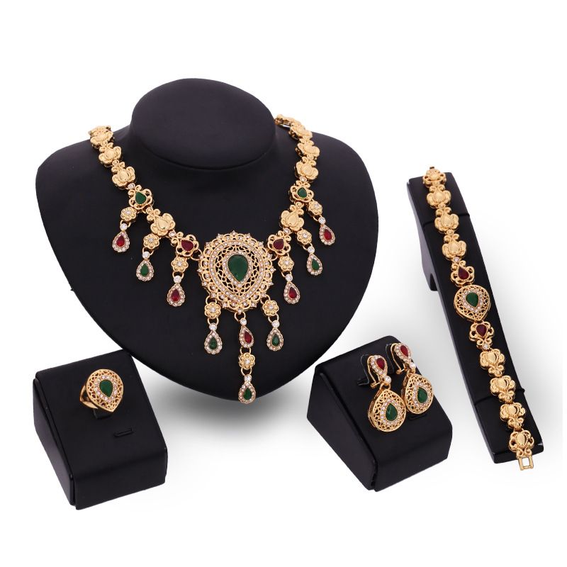 Occident alloy Drill set earring + necklace + Bracelet NHXS0724