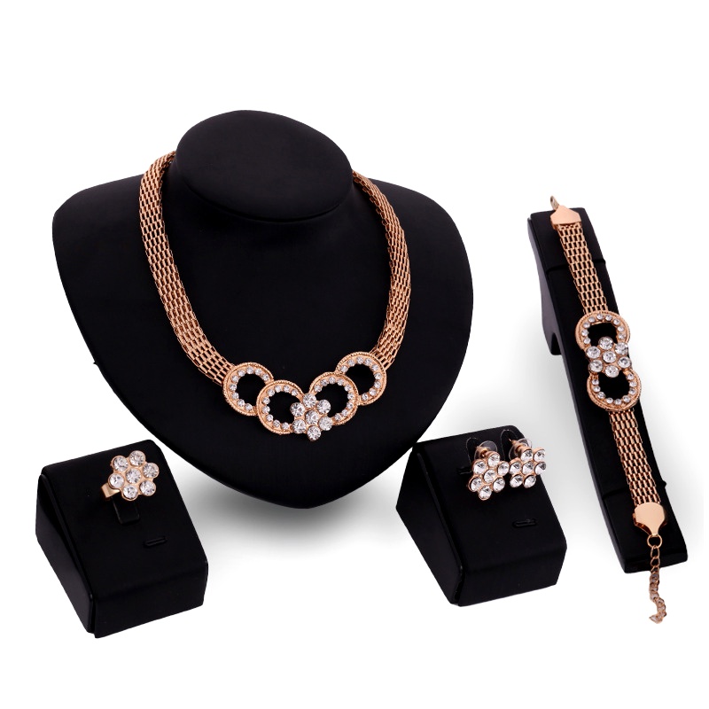 Occident alloy Drill set earring + necklace + Bracelet NHXS0743