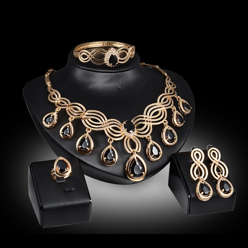 Occident alloy Drill set earring + necklace + Bracelet NHXS0776