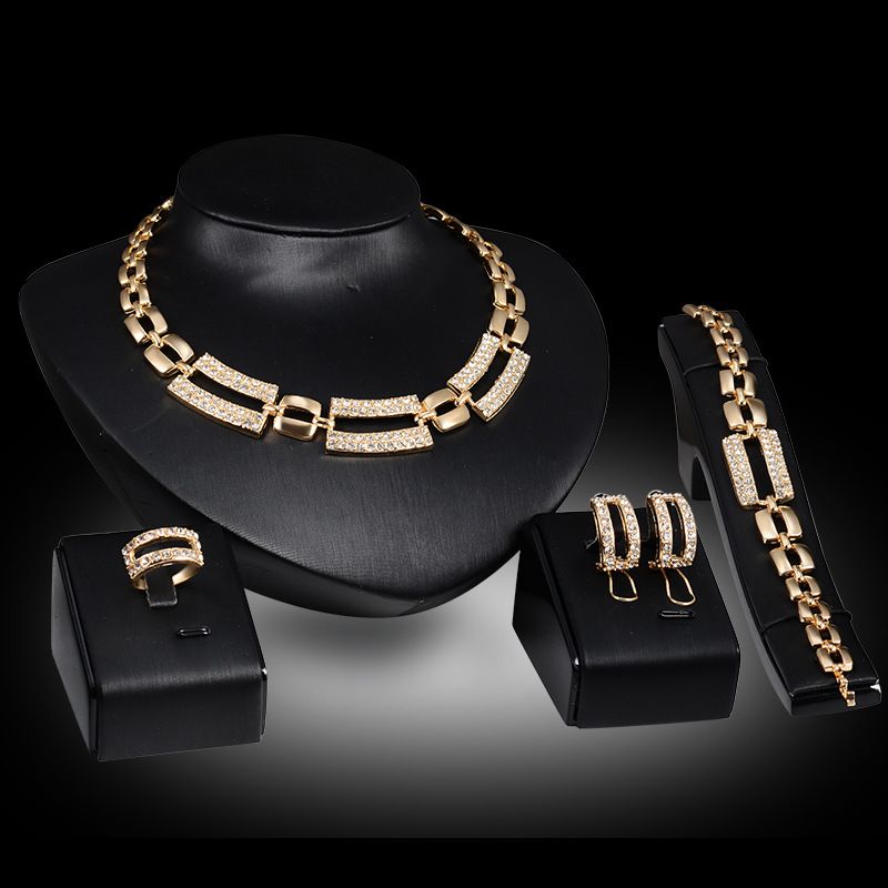 Occident alloy Drill set earring + necklace + Bracelet NHXS0783
