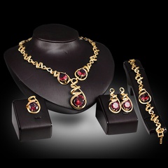 Occident alloy Drill set earring + necklace + Bracelet NHXS0787