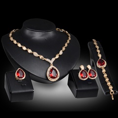 Occident alloy Drill set earring + necklace + Bracelet NHXS0790