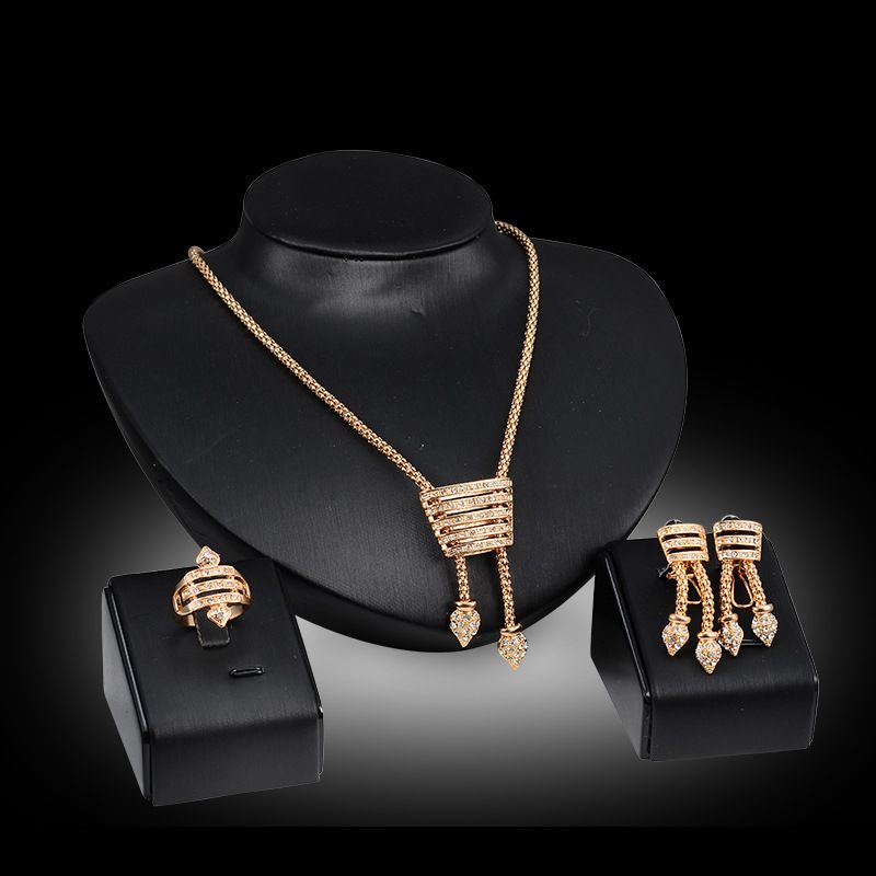 Occident alloy Drill set earring + necklace + Bracelet NHXS0798