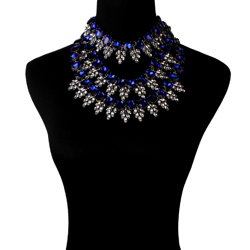 Occident alloy Geometric necklace  blue  NHJQ5625