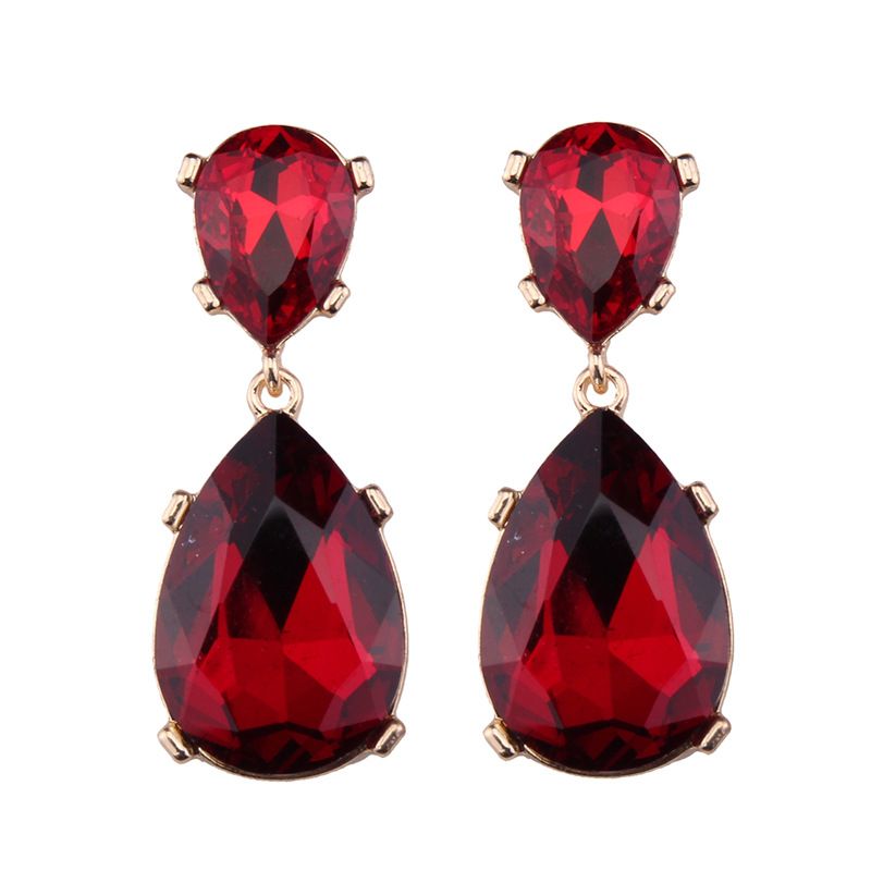 Occident alloy Pear Earrings  red  NHJQ6031