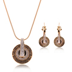 Occidental alloy Rhinestones Earrings + pendant (18k) NHXS0808