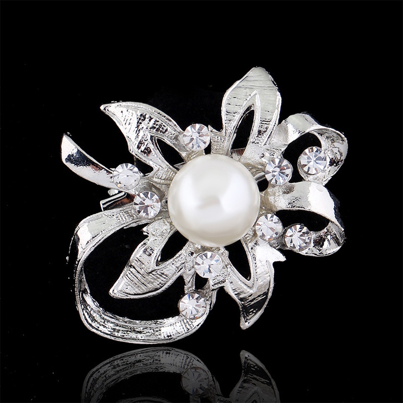 Bijoux Fantaisie Broches | Nouveau Style Coren De Mode Broche Dlicate Perle Diamant Chle Boucle Broches De Mariage Marie Corsage En Stock - MT78447