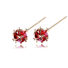 Korea Alloy Inlaid precious stones Earrings  (Rose alloy -01B05)  NHTM0062-Rose alloy -01B05