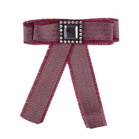 Fashion Alloy Rhinestone brooch Bows (red)  NHJQ9805-red's discount tags