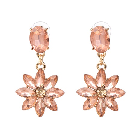 Simple Imitated crystal&CZ  Earrings Flowers (Pink)  NHJJ3730-Pink's discount tags