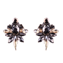 Occident and the United States alloy Inlaid imitated crystal earring champagne  NHJQ7801picture2