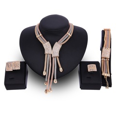 Occident and the United States alloy Rhinestone Necklace set (18K alloy / 61164325)  NHXS1284