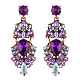 Retro Rhinestones  earring purple  NHJQ8832purplepicture2