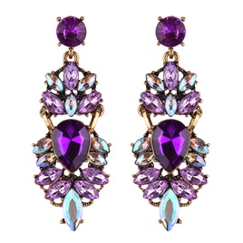 Retro Rhinestones  earring purple  NHJQ8832purplepicture9