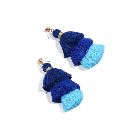 Occident and the United States Cotton thread  earring (B0561 sapphire blue)  NHXR1391-B0561 sapphire blue's discount tags