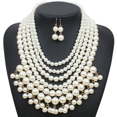 Occident and the United States beads  necklace (creamy-white)  NHCT0023-creamy-white