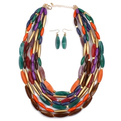 Occident and the United States Resin  necklace (Mixed color)  NHCT0049-Mixed color