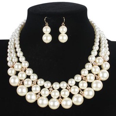 Occident and the United States beads  Necklace Set (creamy-white)  NHCT0058-creamy-white