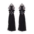 Occident and the United States alloy Rhinestone earring black  NHJQ9322blackpicture2