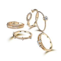 Modisches neues galvani siertes 18K offenes Gelenk ring Set Kombination europäischer und amerikanischer Stil Diamant ring Frauen Fabrik Direkt vertrieb