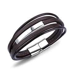 OPK Schmuck Ali Express Amazon Angebot mehr schicht ige Mode kreative Armbänder Retro trend ige Herren Titan Stahl Leder Armband