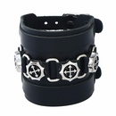 Leather Fashion Geometric bracelet  black NHPK1254blackpicture1