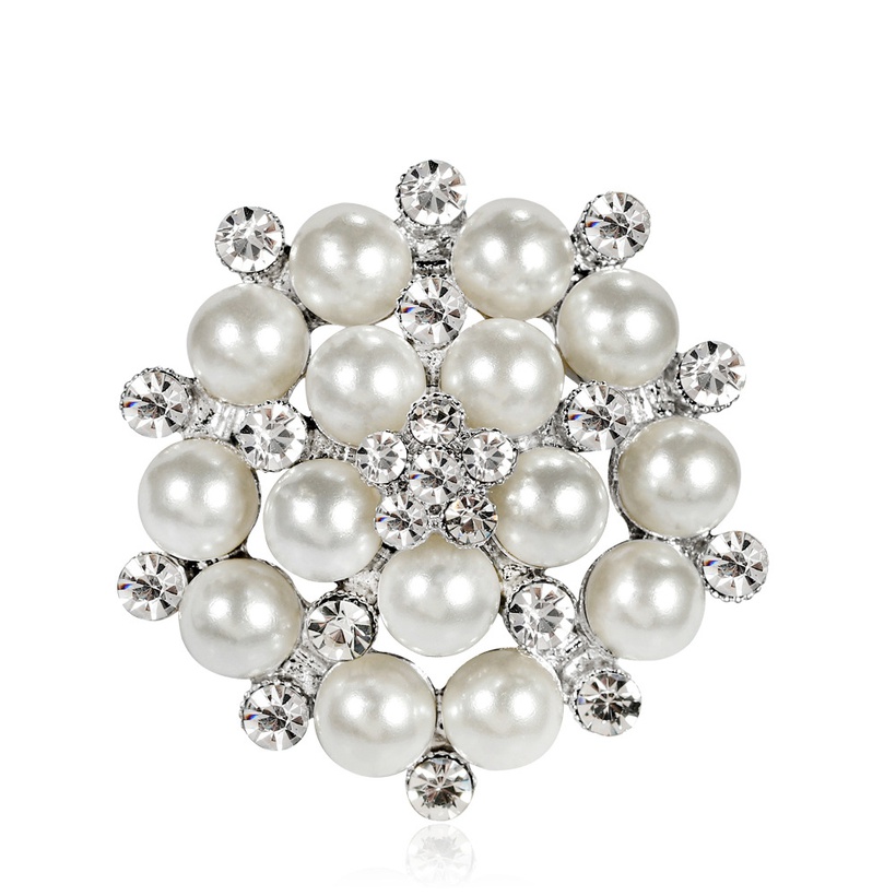 Bijoux Fantaisie Broches | Nouveau Simple Broche De Mode Creative Perle Diamant Alliage Corsage Femmes Chemise Charpe De Boucle En Gros - DA23230