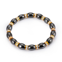 Fashion Natural Stone Inlaid precious stones Bracelets Geometric (Steel color)  NHLP0906-Steel color